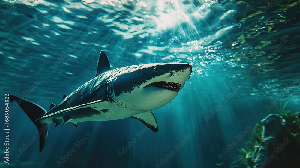 Obraz premium High-resolution shot of a shark circling