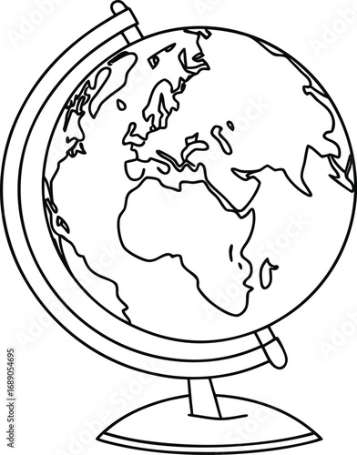 globe on a stand vector, globe vector, earth globe  vector illustration, world map globe vector, north America globe vector, south America globe vector, minimal globe vector design