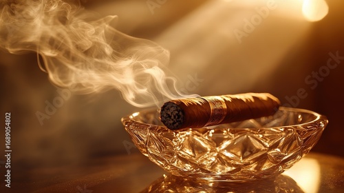 High-resolution detailed image of cigar smoke rising