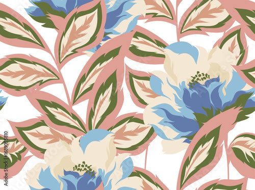 Seamless abstract pattern. Flowers pattern design.