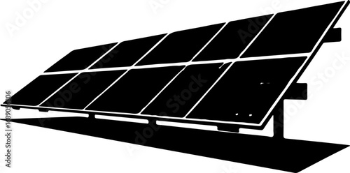 solar panel silhouette vector illustration