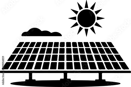 solar panel silhouette vector illustration