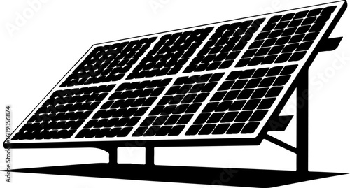 solar panel silhouette vector illustration