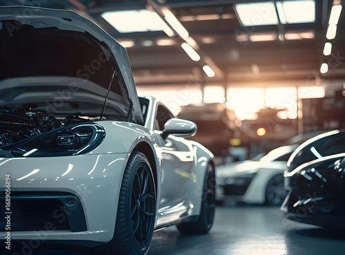 Luxury Sports Car in Modern Auto Repair Shop: Professional Automotive Service