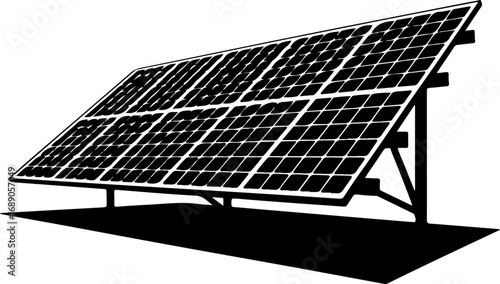 solar panel silhouette vector illustration