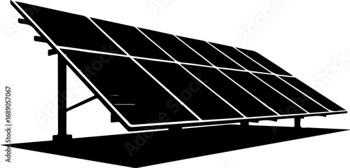 solar panel silhouette vector illustration
