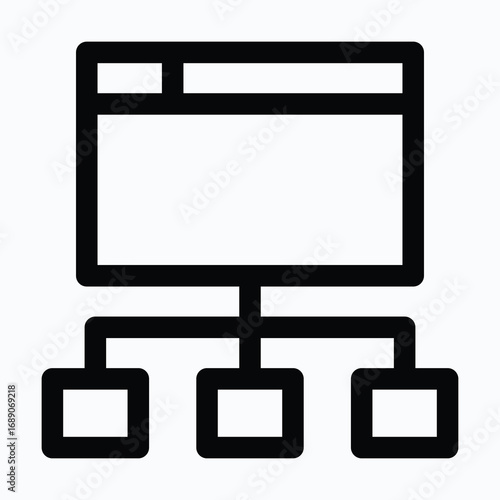 SEO Website Sitemap Structure Isolated Vector Lineal Style Icon