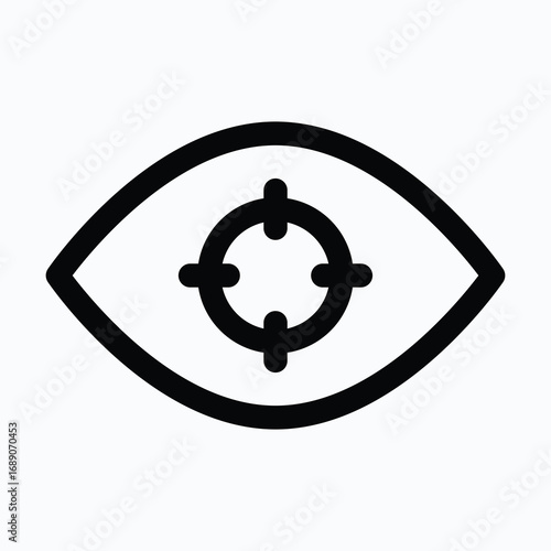 SEO Eye Target Visibility Isolated Vector Lineal Style Icon