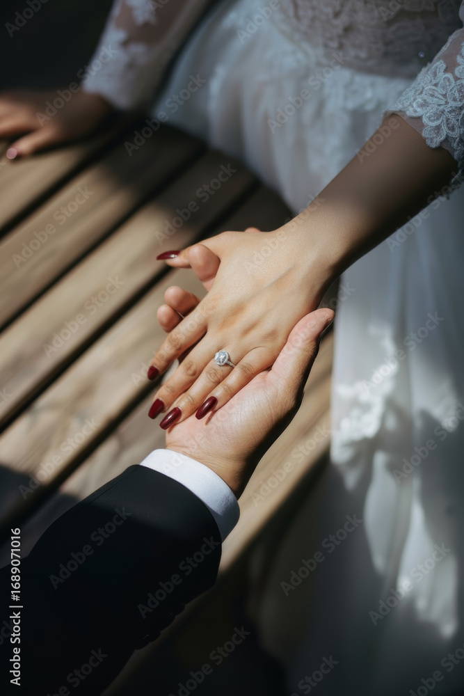 Obraz premium Eternal Embrace: Couple's Hands