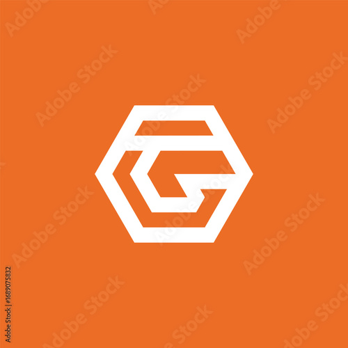 Initial Letter G Geometric Hexagon Logo Design Vector Template