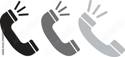 Ringing Phone Vector Icon with Sound Waves

Phone Call Icon - Vector Illustration

Telephone Symbol with Waves - Black, Gray, and Light Gray

Incoming Call Line Icon Set