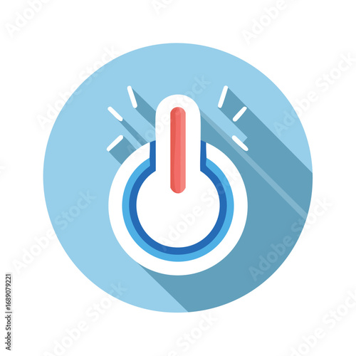 Blue Power On Off Toggle Button Icon – AI Generated