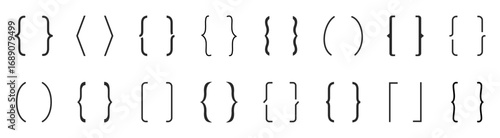Brackets set. Bracket, brace icon collection. Vector illustration