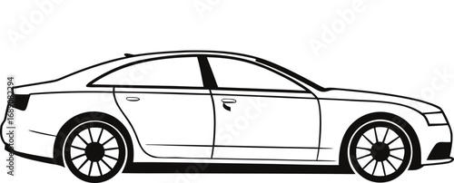 Modern car silhouette design with vibrant color options