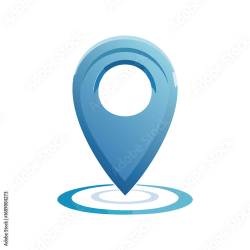 Blue Location Pin GPS Map Marker – AI Generated