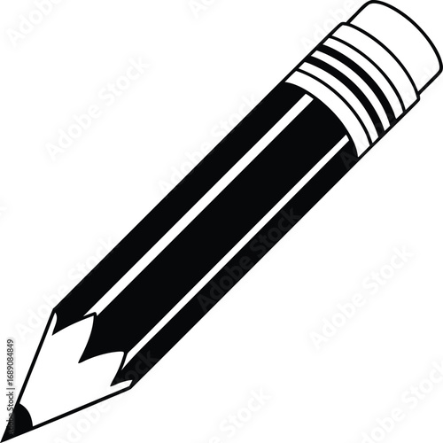 gnawed pencil vector design, wooden pencil with a bitten or chewed tip, school supply pencil vector,  learning tool pencil vector