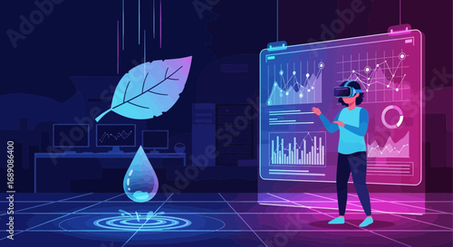 Immersive virtual reality experience with sustainability analysis for environmental awareness and