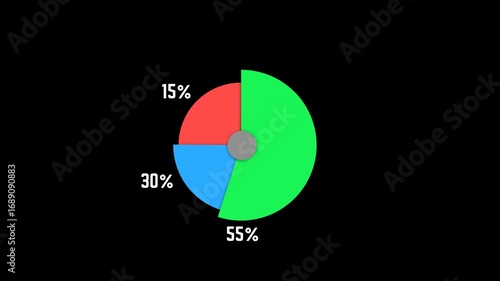 High Quality Pie Chart Infographic Icon Animation 4K UHD
