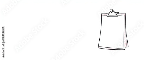 Photo realistic doodle line icon of a clipboard symbolizing tasks organization and business management, ideal for productivity and planning themed visuals.