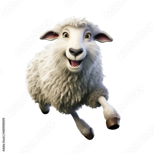 funny sheep isolated on white