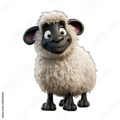 funny sheep isolated on white