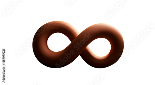 3d inner peace clay icons infinity symbol isolated on transparent background