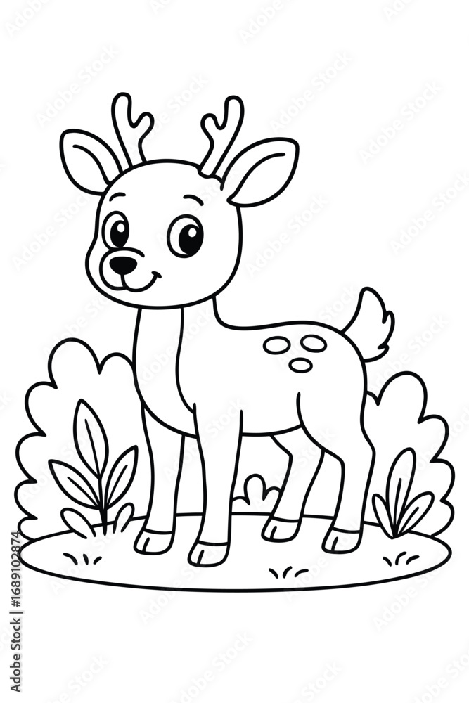 Fototapeta premium dear coloring page 3.eps