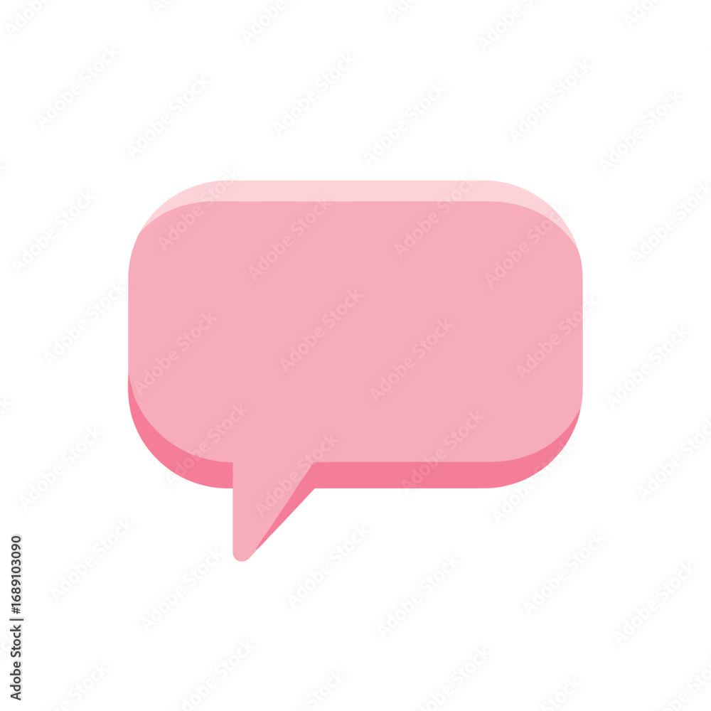 Fototapeta premium Pink rounded rectangular speech bubble with a tail.