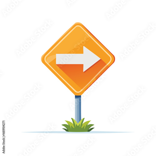 Right Directional Arrow Road Sign – AI Generated