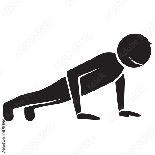 Stick Figure Doing Push-ups