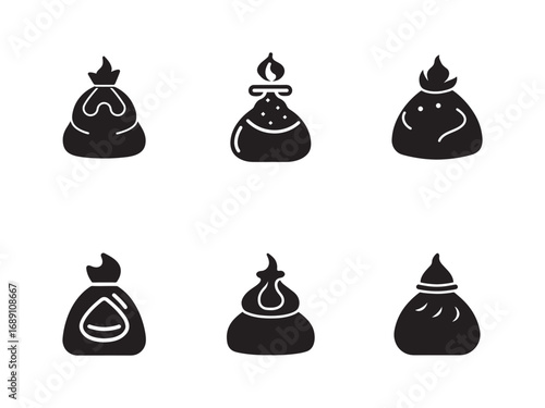 Dumpling Vector Icon Set Traditional Asian Cuisine Dim Sum Icons Authentic Chinese Food Collection Simple Graphic Restaurant Menu Elements