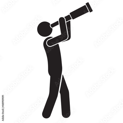 Person Silhouette Using Telescope