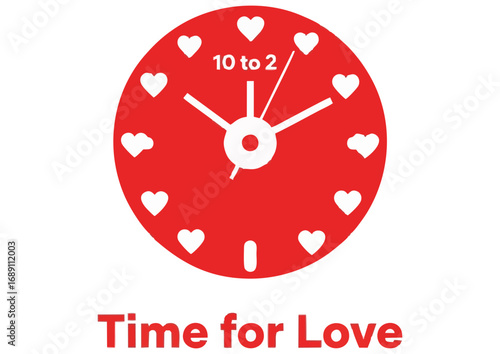 Stylized round clock with hands on a light background, vector illustration 