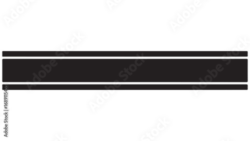 Black Horizontal Stripe Design on White Background