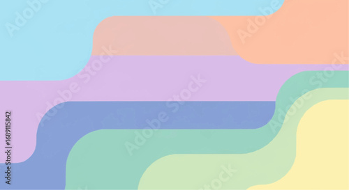 Abstract pastel-colored wavy lines creating a soft, flowing, and gentle background design.