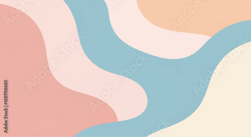 Abstract pastel waves background with soft colors and flowing shapes.