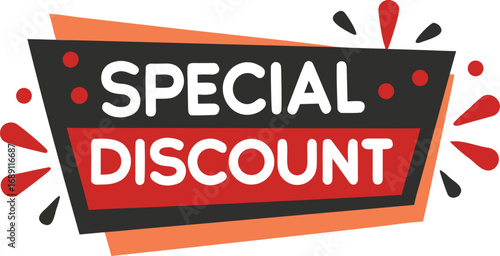 Black Friday Discount and Offer Vector illustration isolated on transparent background.