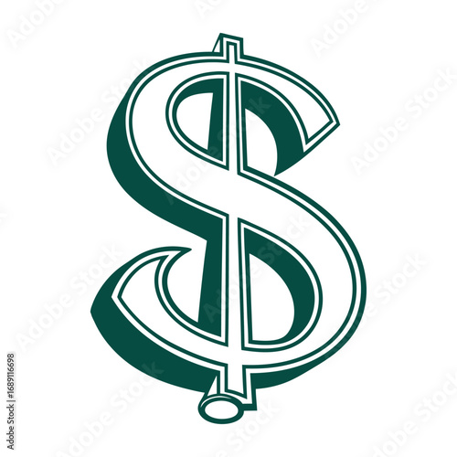 dollar sign on white background