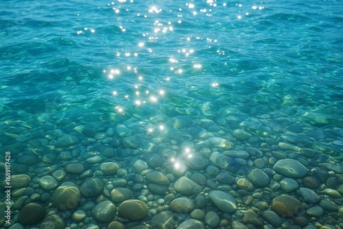 Cinematic Close-Up of Kanzaki River Turquoise Water with Sunlight Reflections