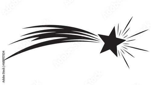 Shooting Star Illustration with Trail