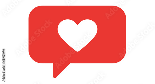 Free Download Red heart speech bubble for social media communication - GFXLoad