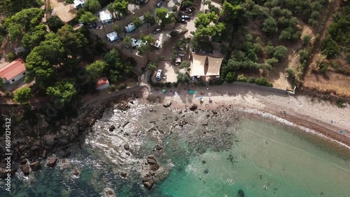 Seaside Camping Zone by Crystal Clean Mediterranean Water, Sicily Island Italy
