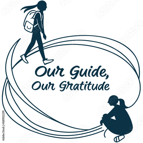 Vector art of our guide, our gratitude expressing thankfulness for guidance and support on lifes journey