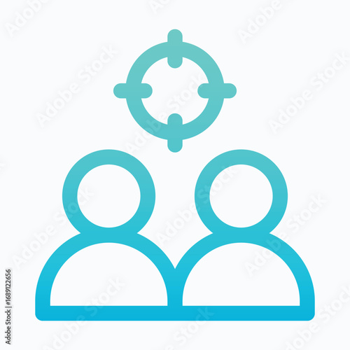 Target Audience SEO Users Isolated Vector Lineal Gradient Style Icon