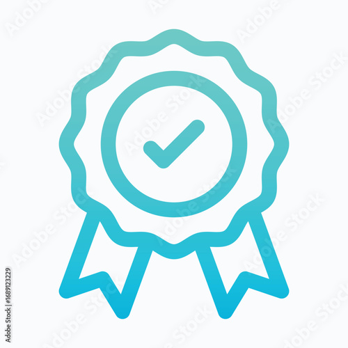 SEO Certification Badge Isolated Vector Lineal Gradient Style Icon