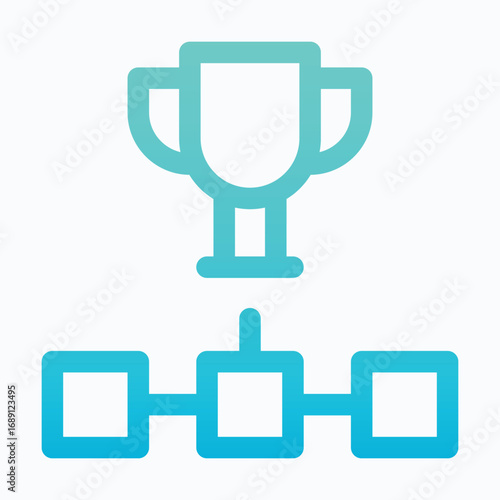 SEO Ranking Trophy Success Isolated Vector Lineal Gradient Style Icon