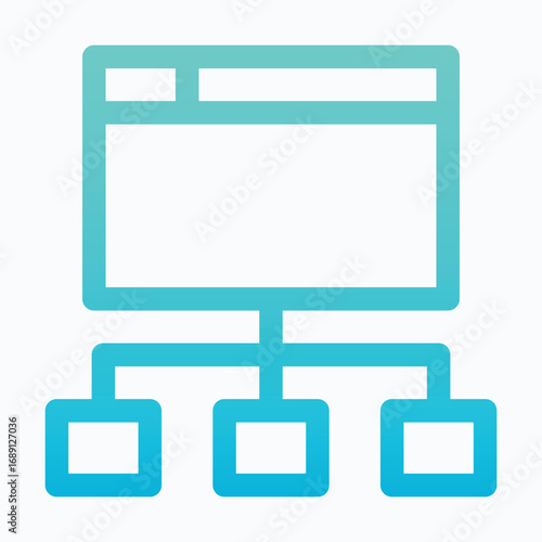 SEO Website Sitemap Structure Isolated Vector Lineal Gradient Style Icon