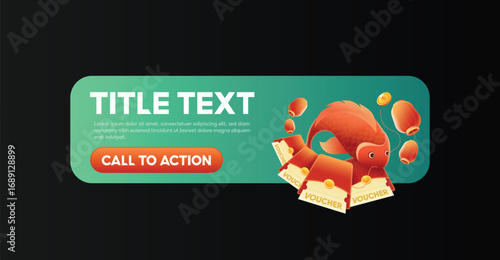 Lucky Fish Popup Banner with Vouchers and Call to Action Button