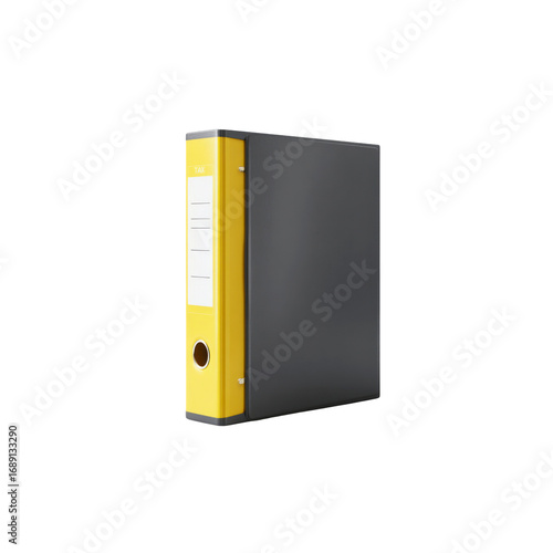 Yellow and Grey Office Lever Arch File Binder - 3D Render