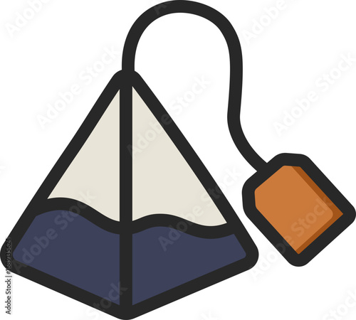Pyramid Shaped Tea Bag Filled Line Icon